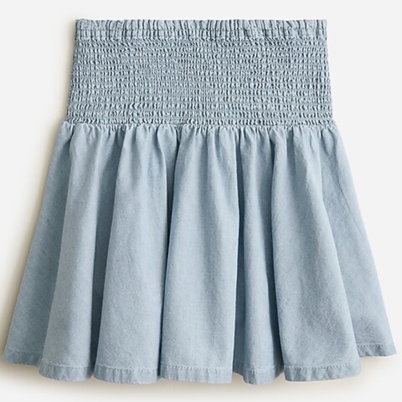 J.Crew Chambray Smocked Mini Skirt - Picture 4 of 7
